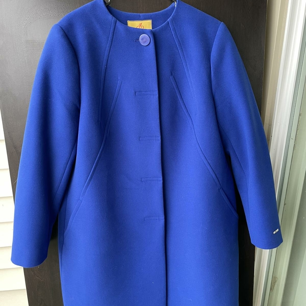 European royal blue wool pea coat